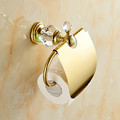 High Quality Luxury Crystal Decoration Gold Brass Toilet Paper Holders Waterproof Tissue Bathroom Accessories 4564