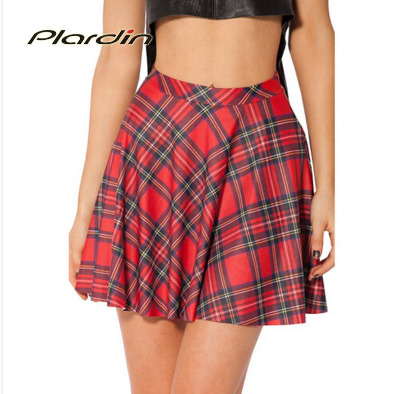 The Black Pearl New 2016 Women Sexy SKIRTS Ladies font b TARTAN b font RED SKATER