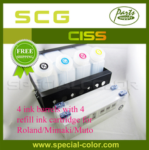 Free Shipping! Bulk Cartridge System 4×4 CISS Ink supply System for Roland/Mimaki/Mutoh