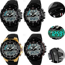 New Waterproof S shock Mens Waterproof Digital LCD Alarm Date Analogue Military Sport Watch