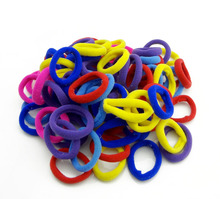 50Pcs Lot 3cm 2015 Mix Color Cute Child Girl Small Hair Holders Rubber Elastic Hair Bands