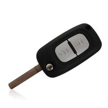 3 Buttons Car Remote Key Case Cover Flip Fob Folding + Uncut Blade Shell for Renault /Clio /Megane /Kangoo Modus with logo