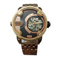 2016 fashion brand new dual display Male mechanical watches Large Dial Stainless steel rose gold men