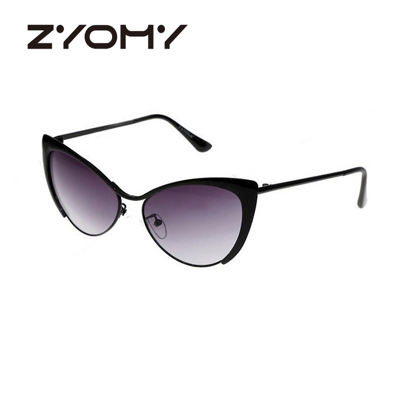ZYOMY New Arrivals fashion metal cat eye sunglasses half ...