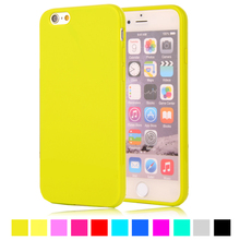Candy Color Silicone TPU Gel Soft Case For Apple iPhone 6 Rubber Material Soft Back Cover For iPhone6 Shockproof Phone Cases Bag