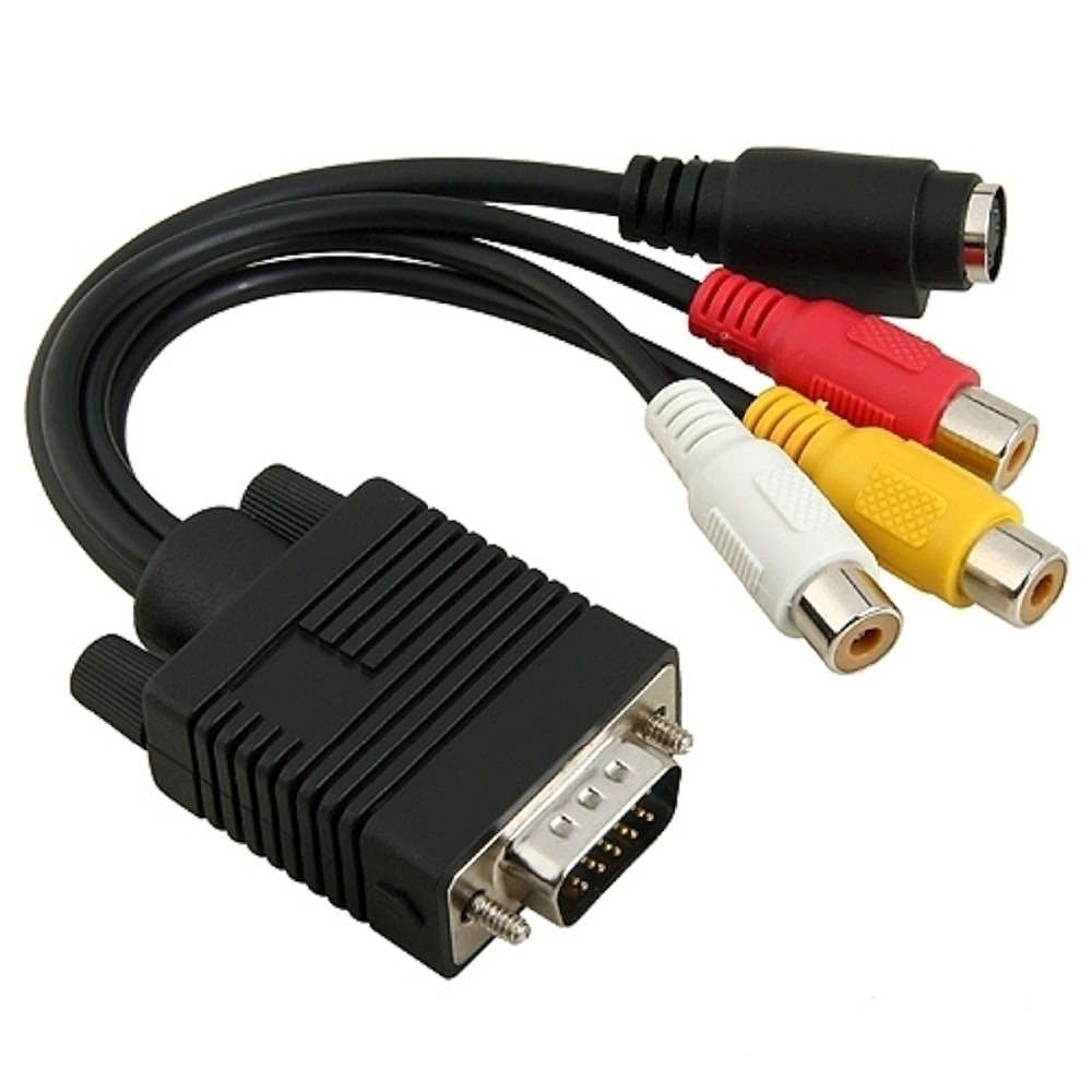 Free Shipping Dropship 1 Piece New VGA to S Video 3 RCA AV ... s video adapter to vga schematic 