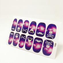 Nails Art Sticker Black White Tartan Design Nail Sticker Manicure Decor Tools Cover Nail Wraps Decals