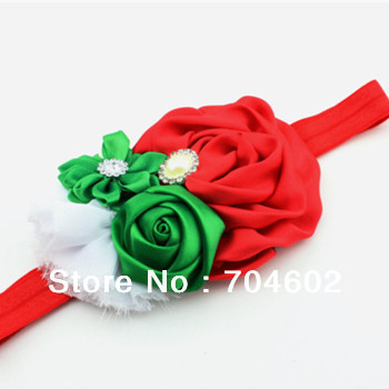 544 New baby xmas headbands 618 Piece XMAS Hair Product Baby Girls Christmas Headbands Ribon Chiffon   