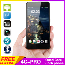 YUNSONG 4C Pro 5inch Smartphone Android5 1 MTK6580 Quad Core Cell Phone 512MB RAM 4GB ROM