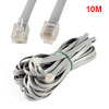 Gray Plastic Noodles 6P6C RJ12 M/M Flat Telephone Cable Cord 10M 33ft
