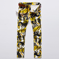 Mens Printed Pants Autumn Slim Men Pencil Trousers Nightclubs Straight Cotton Males Pants Man Clothes Plus