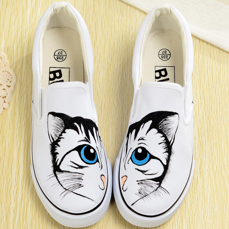 Aliexpress.com Comprar VENTA! nuevos hombres de la primavera zapatos de lona pintados a Mano con cordones de los hombres mocasines caminar casual patas