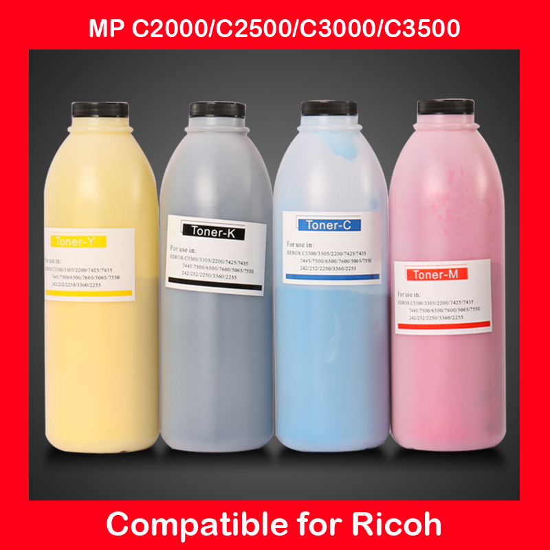 Фотография compatible for ricoh MP C2000/C2500/C3000/C3500 refill color toner CMYK high quality color toner powder