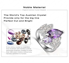 Hot Sale Graceful Violet Engagement Rings Wedding Rings With Platinum Plated Crystals Fashion Jewelry Ri HQ0151