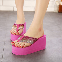 2016 Summer Women Sandals Fashion Ultra High Heels Flip Flops Women s Wedges High heeled Shoes
