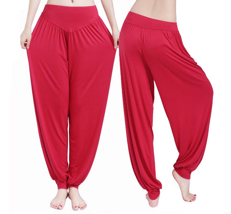 Yoga Pants Women Plus Size Colorful Bloomers Dance Yoga TaiChi Full Length Pants Smooth No Shrink Antistatic Pants Fast Shipping 2015 026