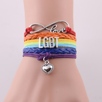 Infinity Love LGBT bracelet Awareness heart charm bracelets & bangles wedding bracelet for lovers gifts jewelry Drop Shipping