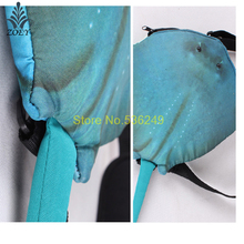 Manta Ray Fish Bag Colorful Ocean Fish Messenger Bag Creative 3D Fish Sling Bag