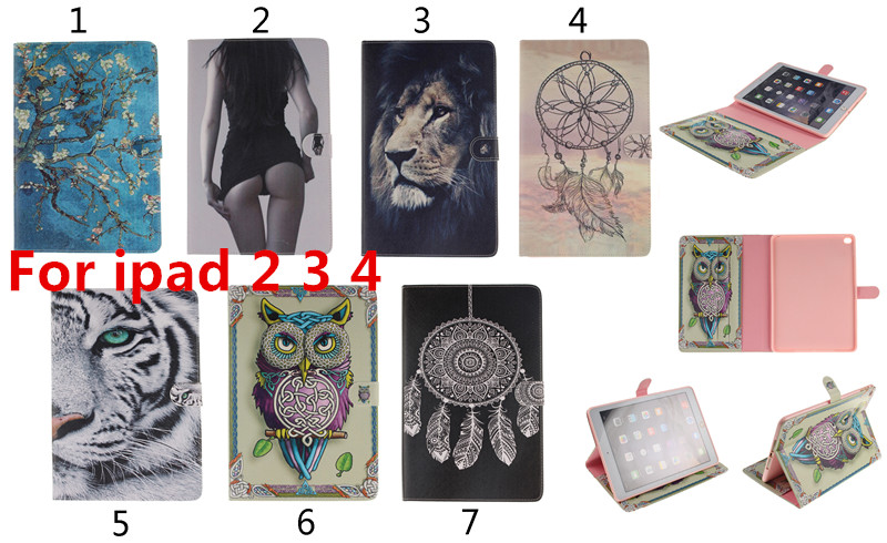 Luxury Book Leather Case for ipad2 ipad3 ipad4 Tablets Accessories Fashion Smart Elegant Stand Holder Cover