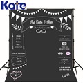 Photocall wedding Theme Backdrops Blackboard for Photo Studio Allenjoy chalk Background Photography customized size Name Date