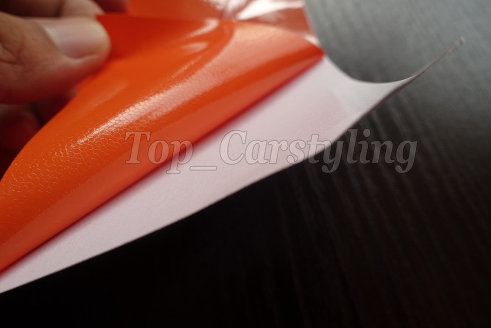 ULTRA HIGH GLOSSY ORANGE CAR WRAPPING FILM WITH AIR FREE WRAPPING SHEETS  (4)