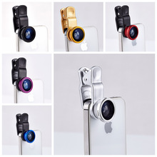 3 in 1 fisheye macro wide angle mobile phone lenses for Nokia lumia 520 630 525 640 640xl 930 1020 1520 XL camera universal clip