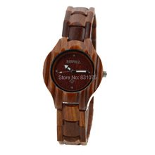 Envío libre nuevo vestido de moda del estilo del reloj japón movimiento Import mujeres tamaño delgado de la correa de madera de madera reloj de moda del reloj
