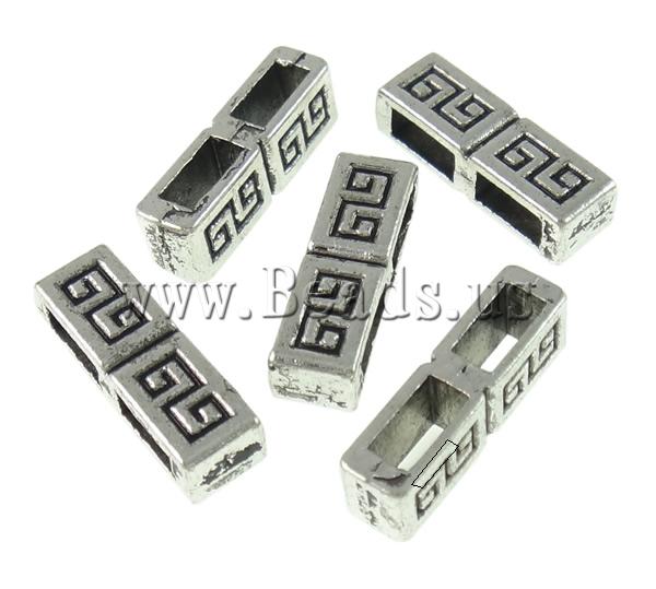 Free shipping!!!Zinc Alloy Spacer Beads,Korean, Rectangle, antique silver color plated, 2-strand, nickel, lead & cadmium free