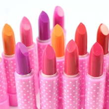 14 colors korean ladies Moisturizing women multicolor dazzle lipstick 2015 new Cute Pink Dot make up
