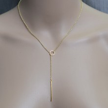 New Sexy Women Chic Geometry Cross Charm Round Pendant Necklace 1pc Ladies Gold Plated Bar Circle
