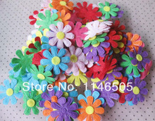200PCS Mixed Color Flower 28mm Felt Appliques for DIY Sewing Supplies craft accessorie Sew-On scrapbooking products
