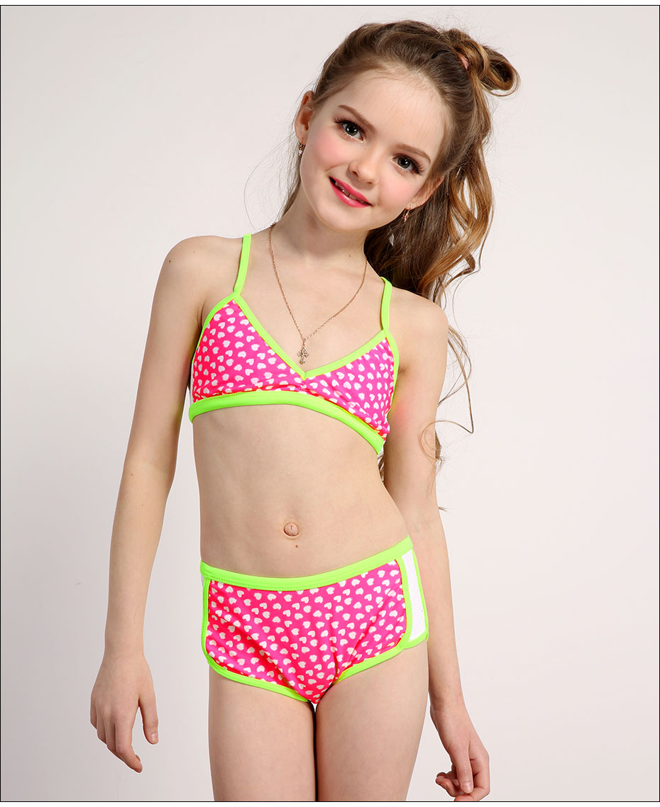 Andzhelika Swimsuit Girl&#39;s Bikini Cute Heart Swimwear Summer Child Patchwork Swim Suit Children ...