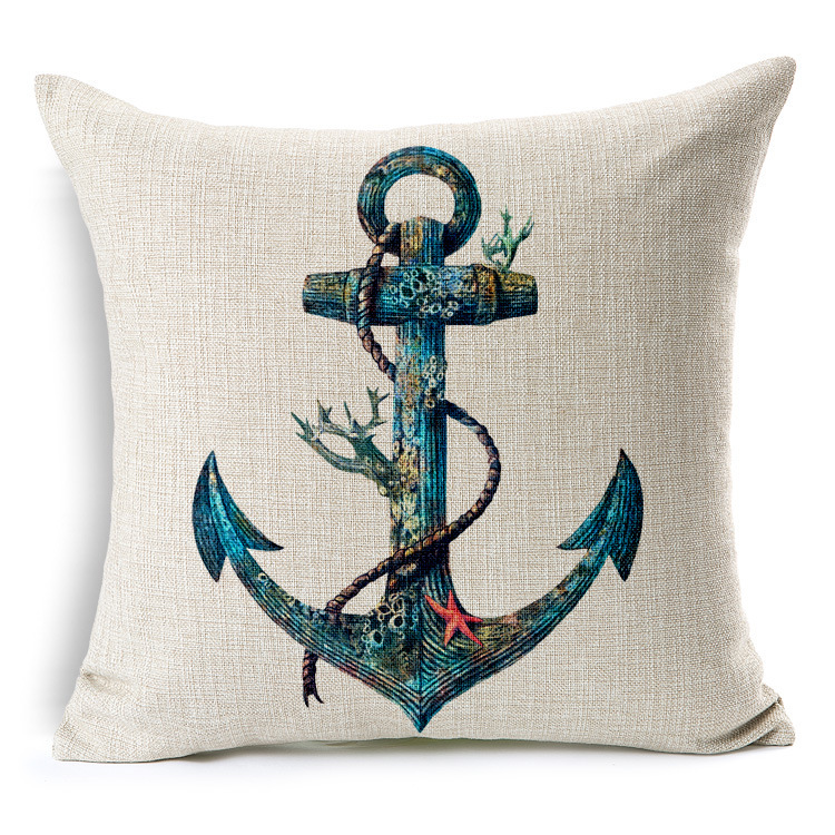 Nautical anchor sailor sailing map printed cotton cushion car decorative pillows cushions home ...