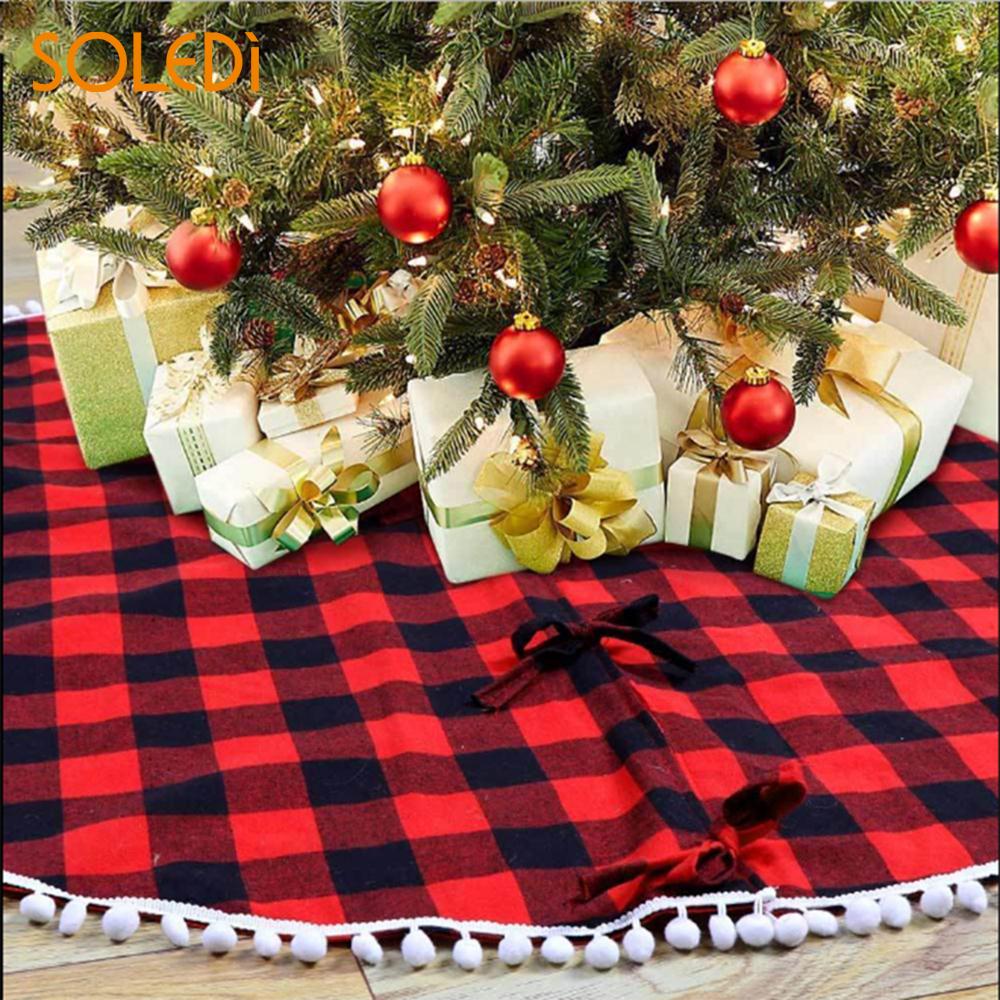 Nonwoven Fabric Floor Mat Soft Christmas Tree Skirt Beautiful Party For Indoor Skirt Base Lattice For Home Decor Christmas Decoration Shopping