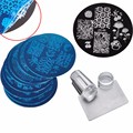 10Pcs Nail Plates Clear Jelly Silicone Nail Art Stamper Scraper with Cap Stamping Template Image Plates