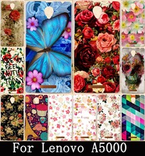 Hot Beautiful Rose Peony Flower Colored Painting Hard PC Plastic Cases Phone Case For Lenovo A5000 A 5000 Back Cover Case Skin