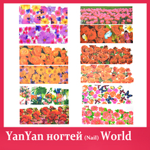 12Designs Water Stickers 6sheet lot Hot Flowers Butterfly Nail Transfer Water Decals Nail Art Fingernail Decoration