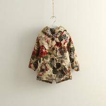 Free shipping Winter girl bats spend hooded cotton quilted jacket cotton-padded jacket trench coat