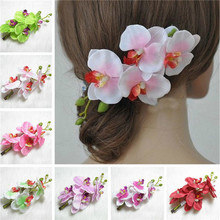 Colorful Bridal Wedding Orchid Flower Hair Clip Barrette Accessories Hairpin HQ