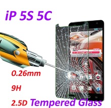 0.26mm Tempered Glass screen protector phone bags 9H Tempered 2.5D Glass cases protective film For apple iPhone5S 5C
