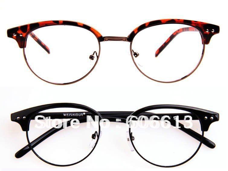 Aliexpress.com Comprar Nuevo Retro lente transparente gafas Vintage lente transparente de moda con estilo la mitad Metal Rock gafas, 10 unids/lote,