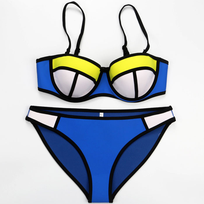 2015 New Fashion Sexy Women Swimsuit Neoprene Bikini Triangl Top Quality Vintage Push Up Biquini Bath Suit Free shipping (14)