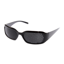 Black Unisex Vision Care Pin hole Eyeglasses Pinhole Glasses Eye Exercise Eyesight Improve plastic