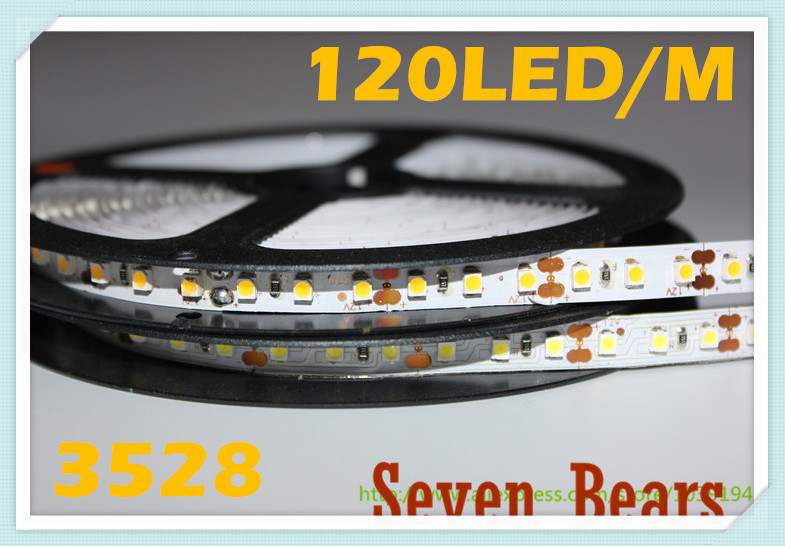 Non waterproof SMD 3528 120Led m 5M 600 Led Strip light DC 12V Flexible LED Strips