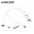 QIC 23cm White 4 in 1 Micro USB Cable Multi Charger Cord Line for iPhone 6