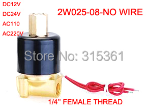 Free Shipping Electric Solenoid Valve Water Air N O 12V DC 1 4 Normally Open Type