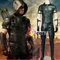 2015new Green Arrow season 4 Cosplay Costume Superhero Oliver Queen green arrow leather costume Halloween costumes