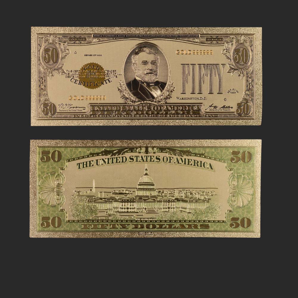 BANK NOTE SET 7 24kt GOLD FOIL $1-2-5-10-20-50-100 U.S Dollar Bill souvenir U.S 