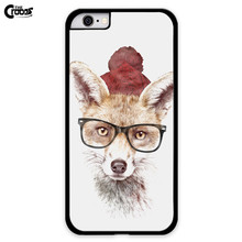 Wolf With glasses Black Brand mobile phone Cases Cover for iphone 5s 5c 6s plus samsung galaxy s4 s5 s6 edge s7 meizu m3 m2 note
