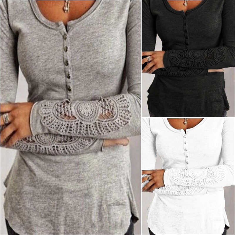 Blusas-2015-Winter-Lace-Crochet-Stretchy-Warm-Blouses-Slim-Casual-Tee-Shirt-S-2XL-Plus-Size